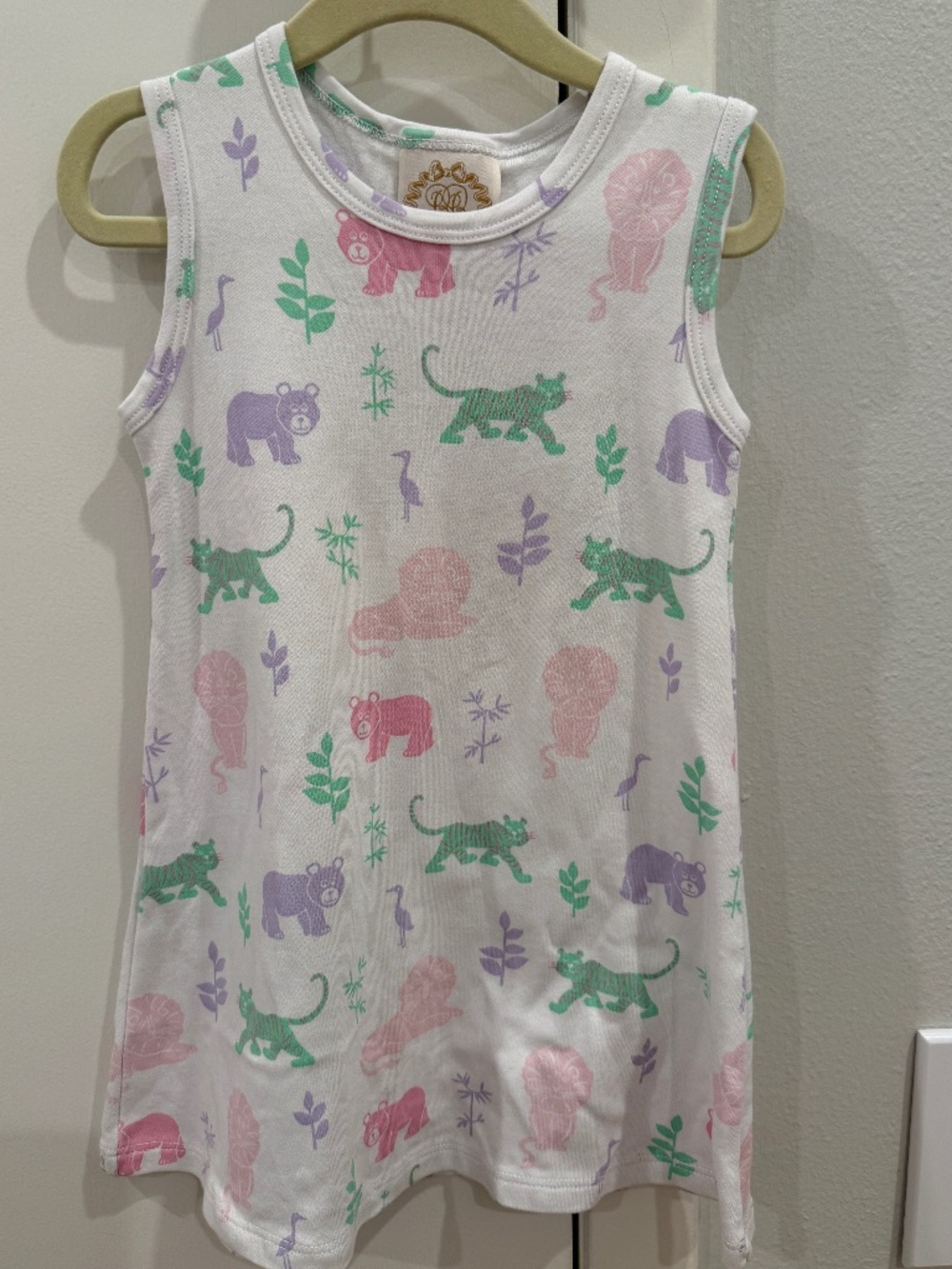 The Beaufort Bonnet Co Girls Sleeveless Polly Play Dress Animal Print 3T